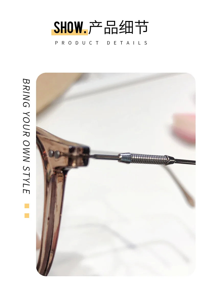 New TR90 Myopia Frames for Men and Women Retro Oval Spring Leg Optical Frames Fashion Hot Sale Glasses Frames Wholesale