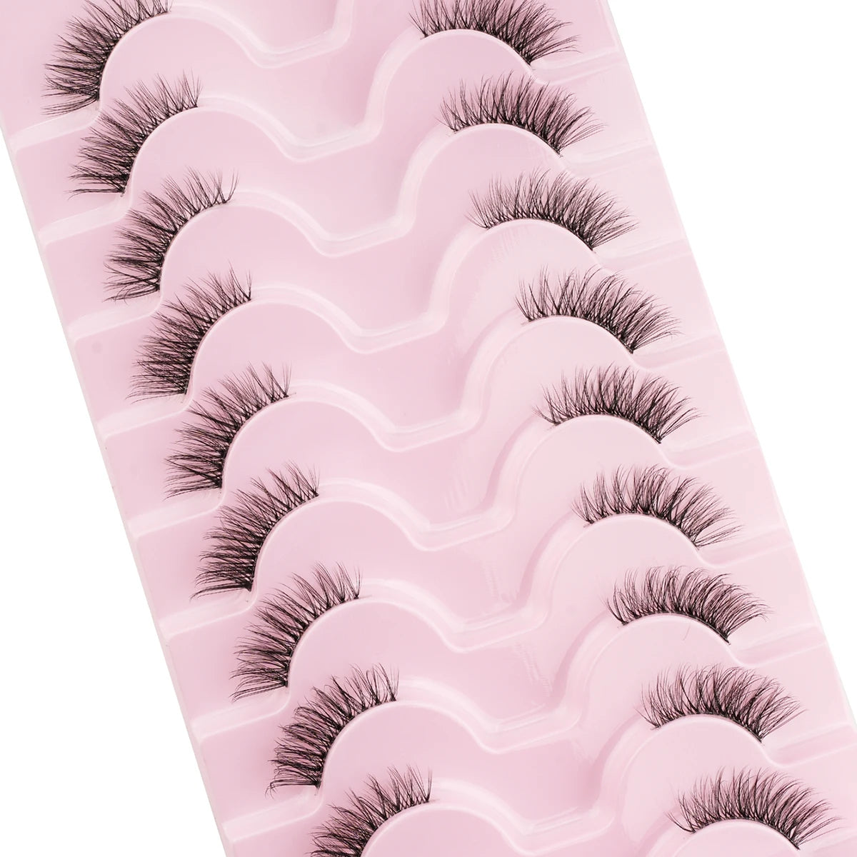 YSDO 3/7/10 Pair Half Eye Lashes Soft Natural Fake Lashes Look Short Wispy Clear Band Fox Eye Lash Faux 3d Mink Eyelashes Makeup