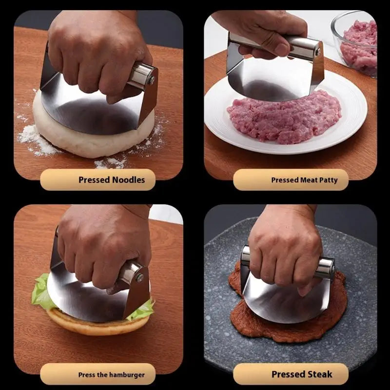 Stainless Steel Smash Burger Press Hamburger Patties Meat Masher Circular Meat Press Mold For Deli Meats Kitchen Accessories