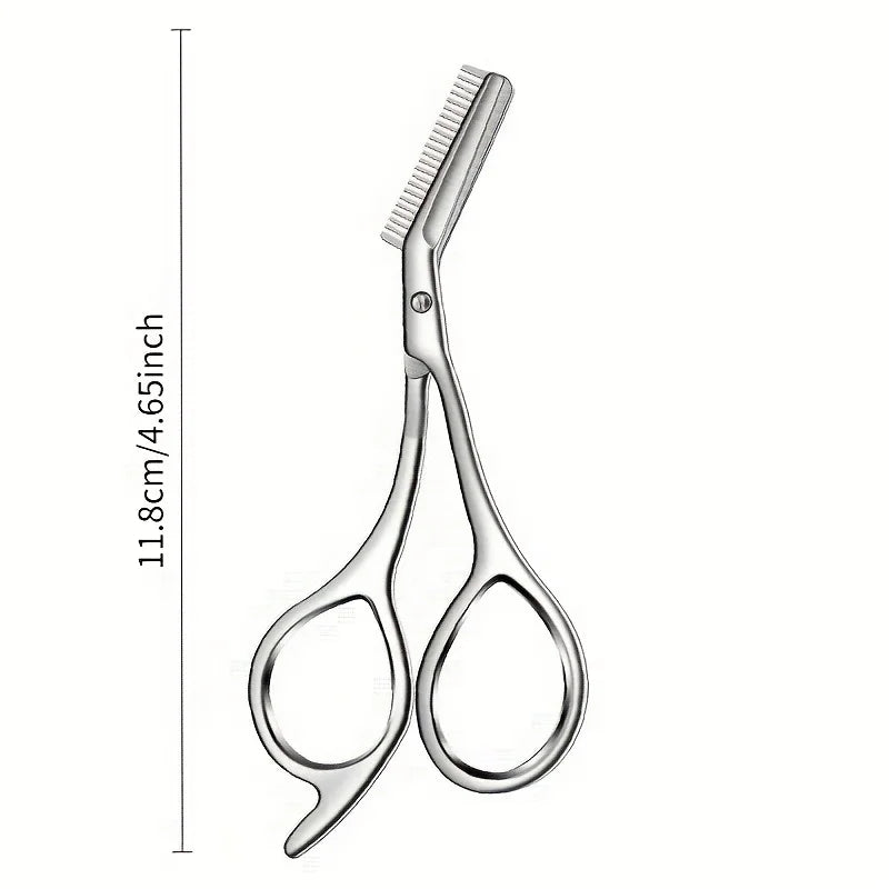 Stainless Steel Eyebrow Scissors with Comb Precision Shaping & Grooming Facial Hair Grooming Tool Perfect Face Care Tool Gifts