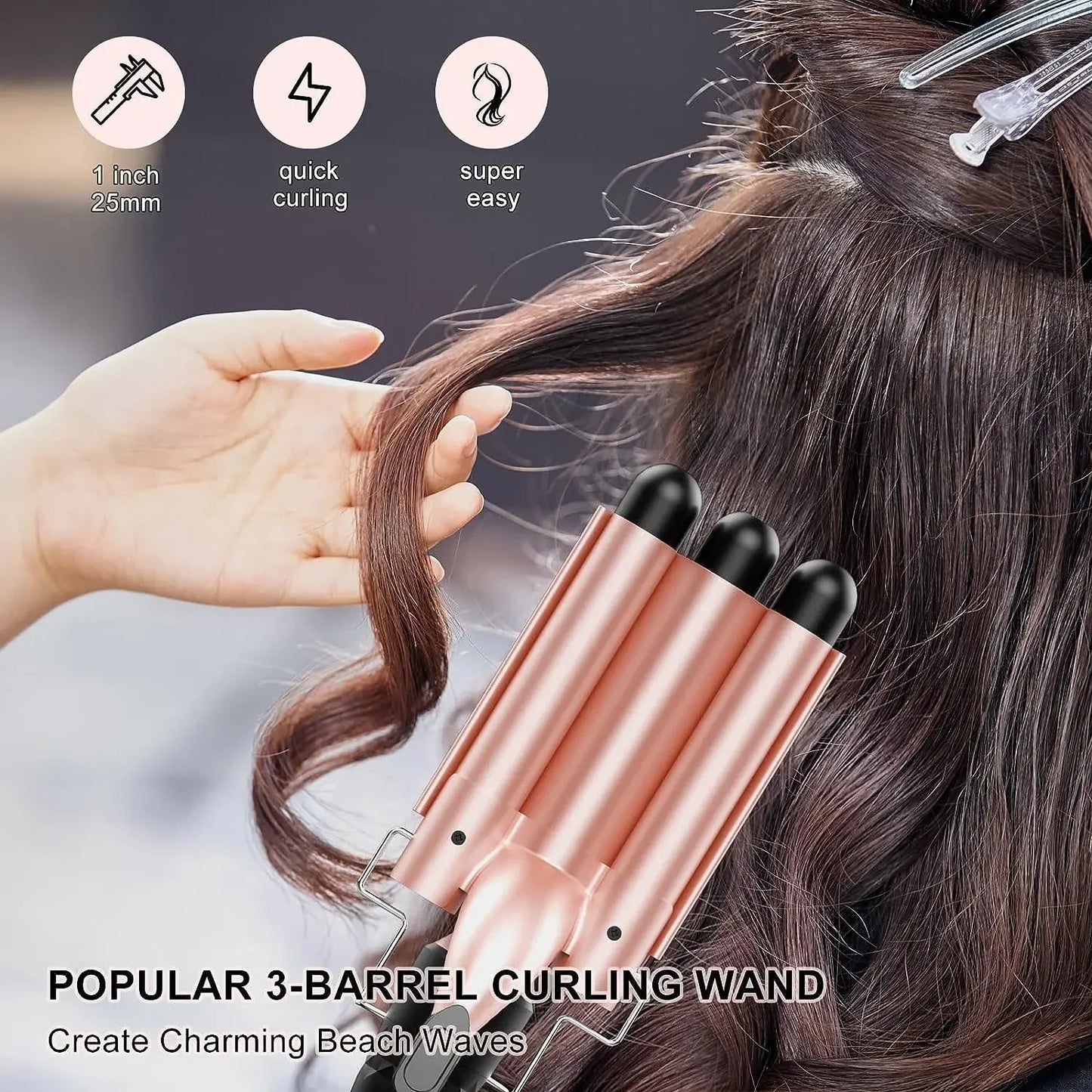 Curling Iron 5-in-1 Hair Curler Professional Curling Wand Beach Waves Hair Tools Appliances Suitable For All Hair Types