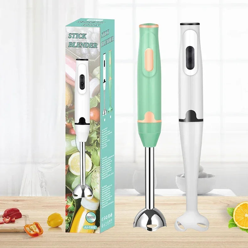 Professional 400W Electric Immersion Hand Blender with Stainless Steel Blade for Smoothies Soups Sauces Baby Food & Meat