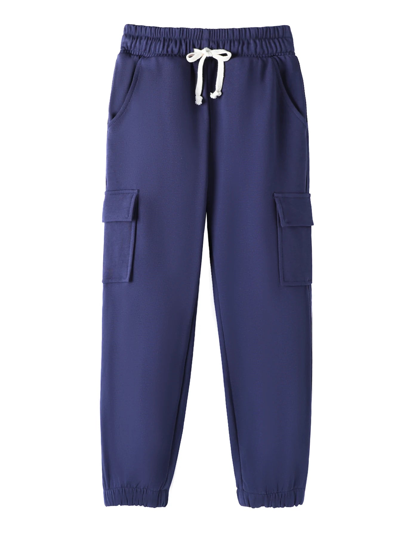 Three piece set of boys' pants with red, green, blue drawstring, large pocket, outdoor casual workwear, sanitary pants