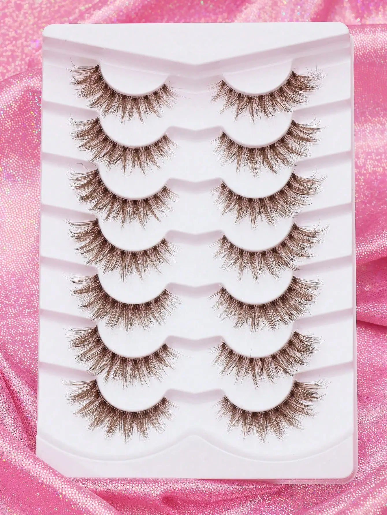 5/7/10 Pairs brown DIY Lashes Natural Clear Eyelash Volume Natural Eyelashes Soft Cross Cat Lashes Extended Outer Corner Eyelash
