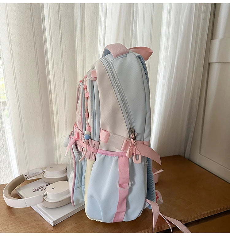 Large Capacity Children's School Bag Set for Girls Primary And Middle School Double Shoulder Backpack Sweet College Style