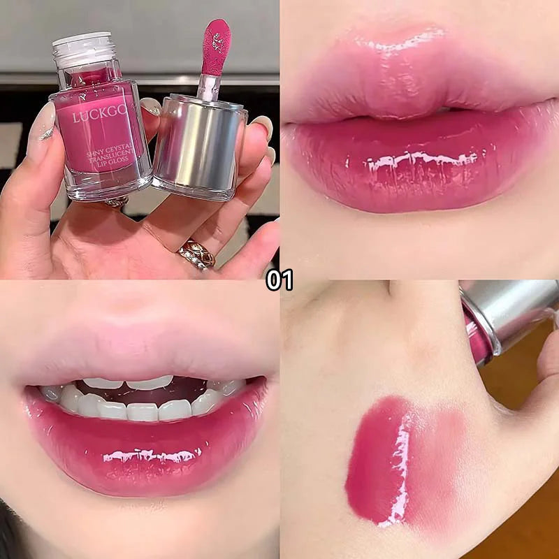Shiny crystal through lips honey, moisturizing mirror moisturizing overlay, natural color lip glaze, moisturizing easy makeup