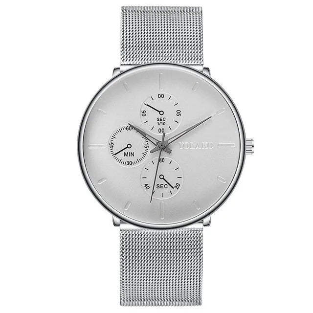 New Women Luxury Watches for Men Business Casual Ultra Thin Clock Male Stainless Steel Mesh Belt Quartz Watch relogio masculino