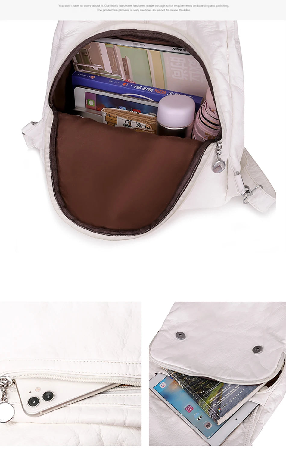 Multifunction Bags Purses High Quality Bookbag Soft Leather School Bags For Teen Girls Ladies Travel Large Capacity Mochilas