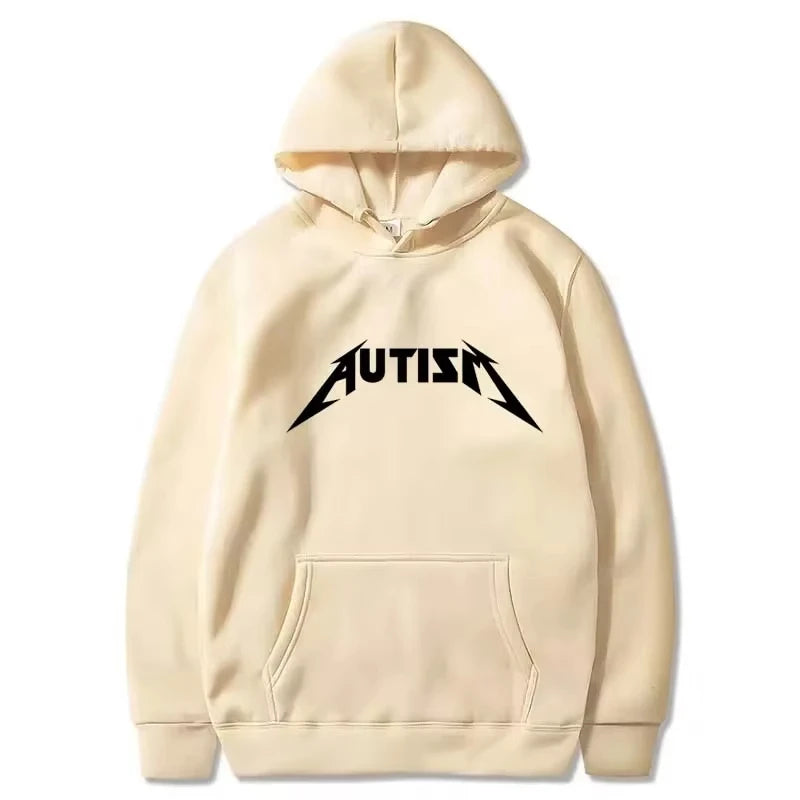 Autism Metal Rock Meme Hoodie Top Men Women Fashion Hip Hop Fleece Hoodie Oversized Pullover Winter Sport Sweatshirt for Men
