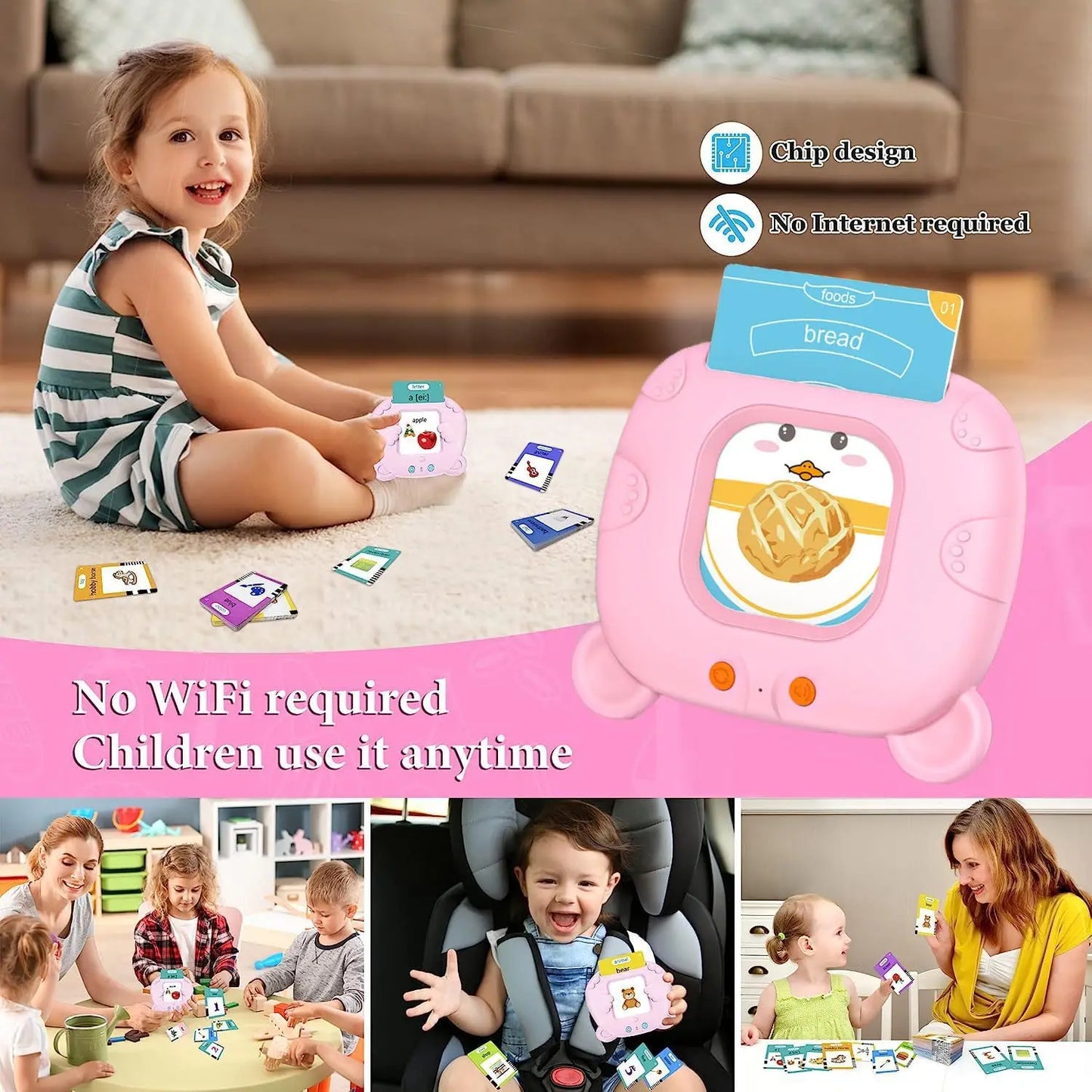 Toddler Toys for Boys Girls Autism Sensory Toys Learning Montessori Toys Speech Therapy Toys 224 Sight Words Talking Flash Cards