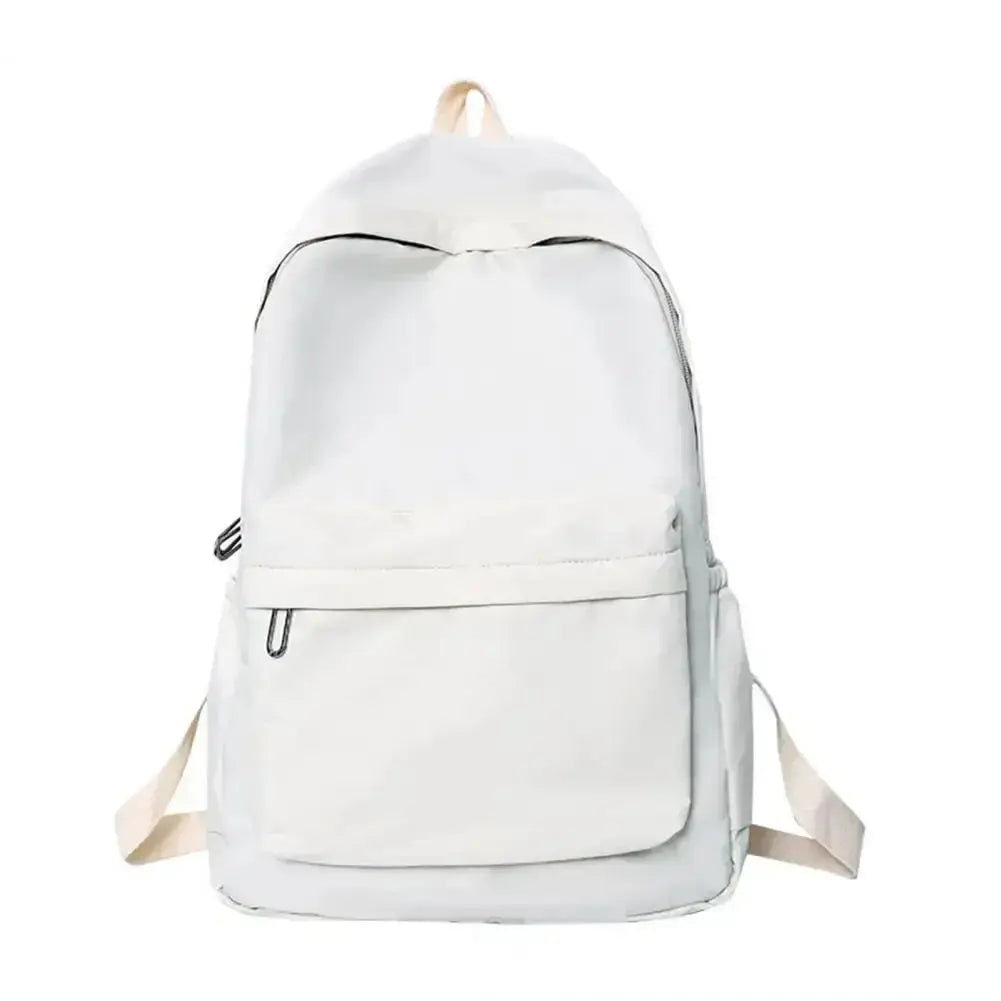 New Women Schoolbag Waterproof Large Capacity School Backpack Smooth Zipper Solid Teens Girl Casual Daypack Bag Student Supply
