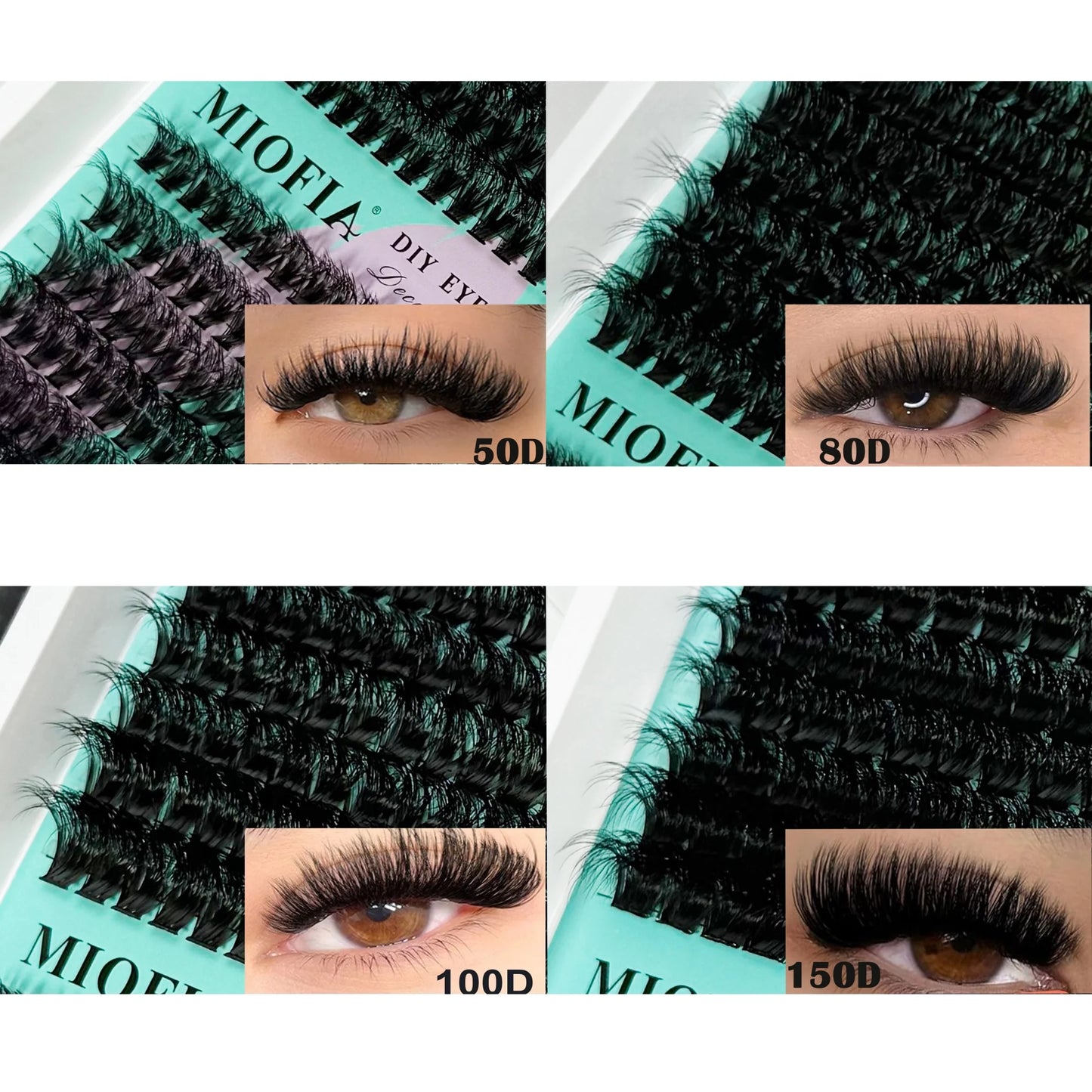 150D/100D/80D/50D Mink Eyelashes 1 Box/14 Rows Natural DIY Eyelash extension 3D Russia Individual Eyelash Cluster Lashes Cilia