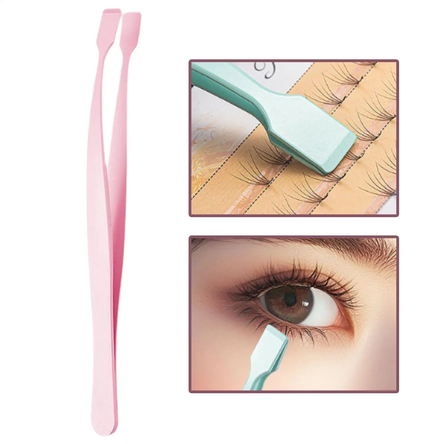 Lash Applicator Tool Eyelash Cluster Applicator Tweezers Non Slip Precise Professional Makeup Tool for Travel Salon Separating