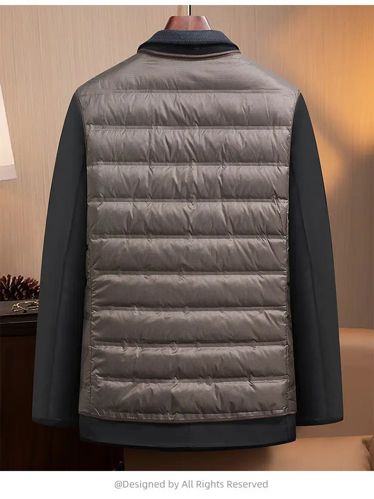 High-end, fashionable and stylish 96% wool" Casual and trendy thick wool suit with down detachable inner liner (90% down)