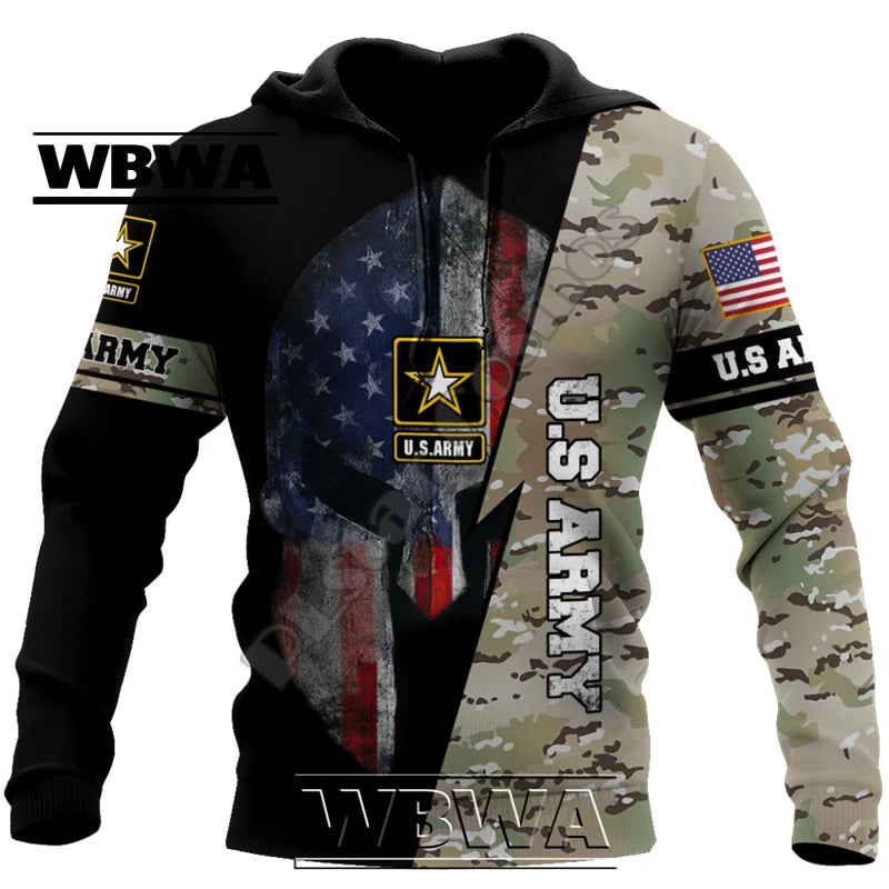 WBWA Veteran Military Army Suit Soldier Camo Autumn Pullover NewFashion Tracksuit 3DPrint Men/Women Casual Hoodies 2023 New