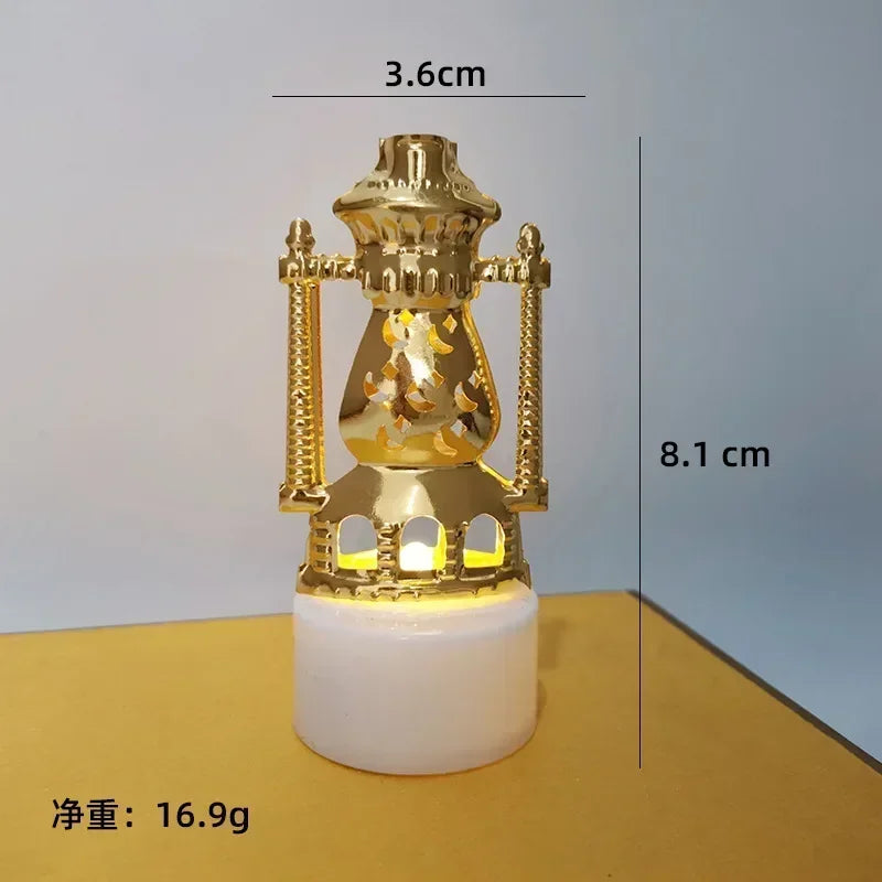 Ramadan Decoration Eid Mubarak Iron Candle LED Light Ornament Islam Muslim House Party Decoration Gift Not Include Battery