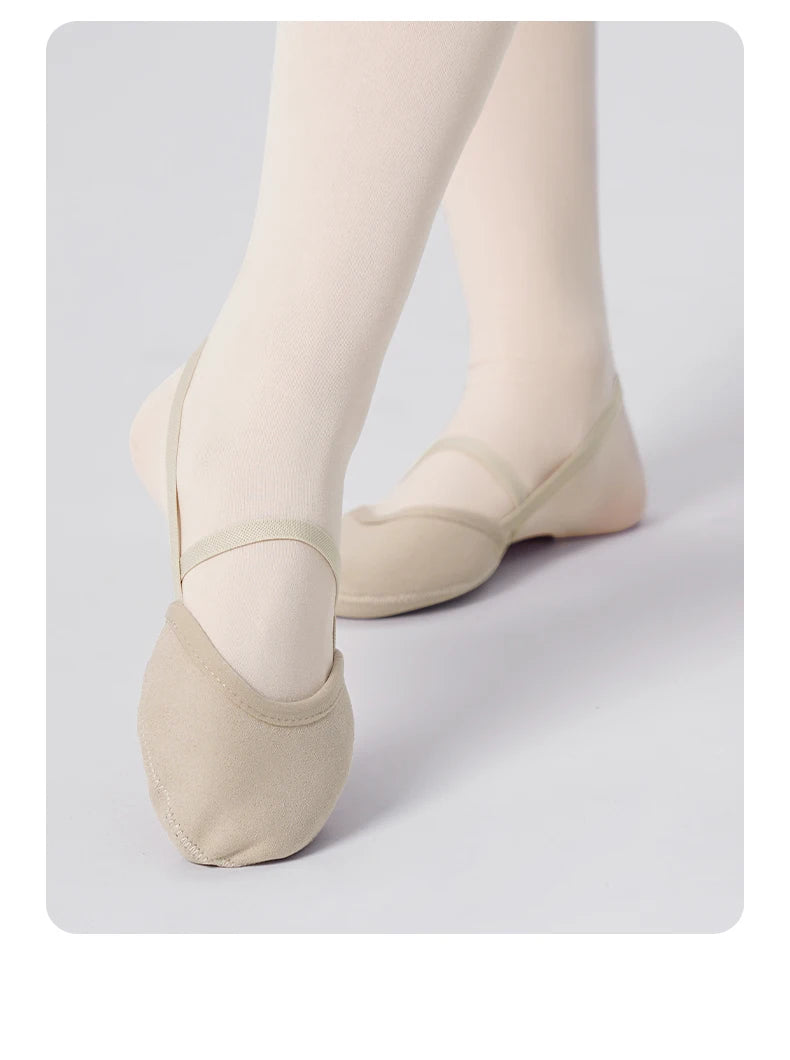 Women Professional Artistic gymnastics Shoes Adult Half Foot Shoes Girls Suede Semi-Palm Shoes Abrasion Ballet Dance Toe Flats