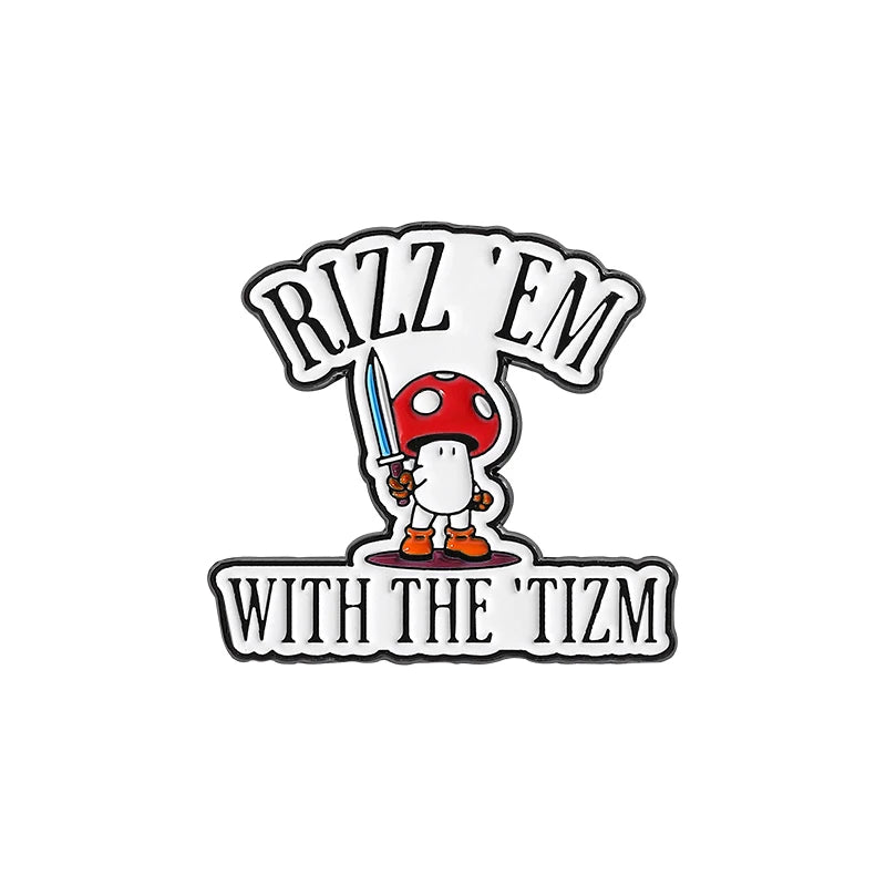 Autism Quote Rizz 'em with The Tism Enamel Pins Creative Frog Brooches Lapel Badge Accessories Animal Jewelry Gift for Friends