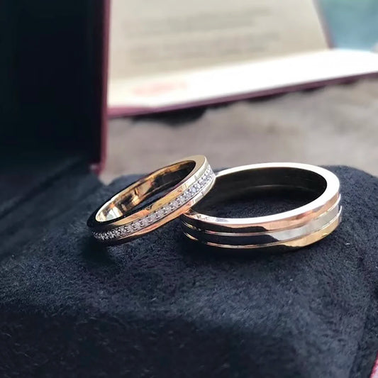 S925 Sterling Silver Tricolor Ring Refers to Men and Women's Luxury Wedding Jewelry Plated With Zircon Fashion Lovers' Gifts