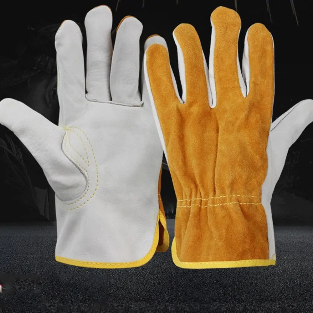 1 Pair Security Protection Welding Gloves Safety Labor Protection Leather Work Gloves Soft Leather Heat Resistant