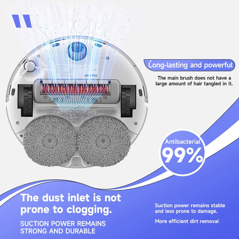 【Xiaomi】 Robot Vacuum H40, 10,000 Pa Powerful Aspiration, Ultra-Accurate Cleaning with Navigation LDS, 2-in-1: Vacuum and Wash