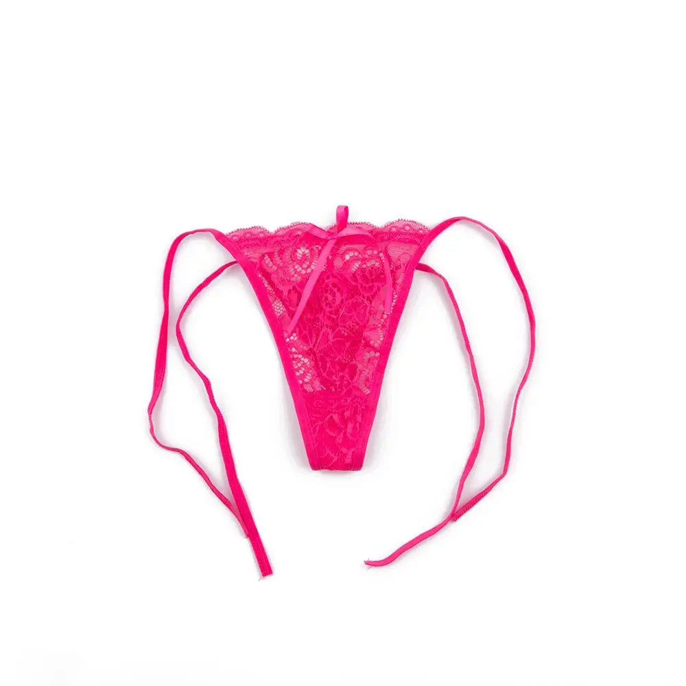 Women's Thongs Low Waist Underwear Briefs Transparent Lingerie Lace Floral Knickers
