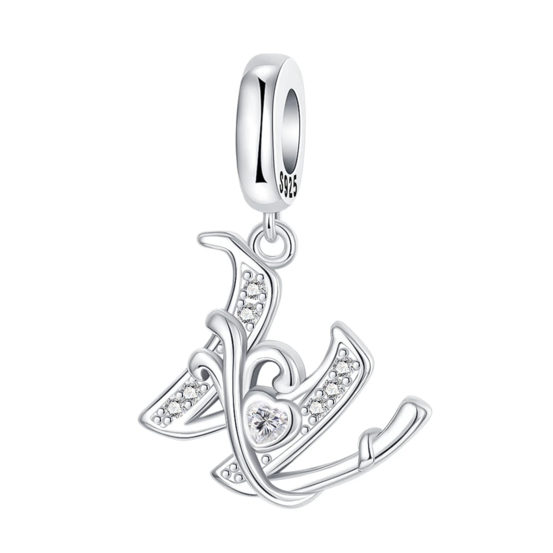 925 Sterling Silver  A-Z 26 English Letters Retro Fashion Pendant Fit Original Bracelet Charm Beads Necklace Diy Female Jewelry