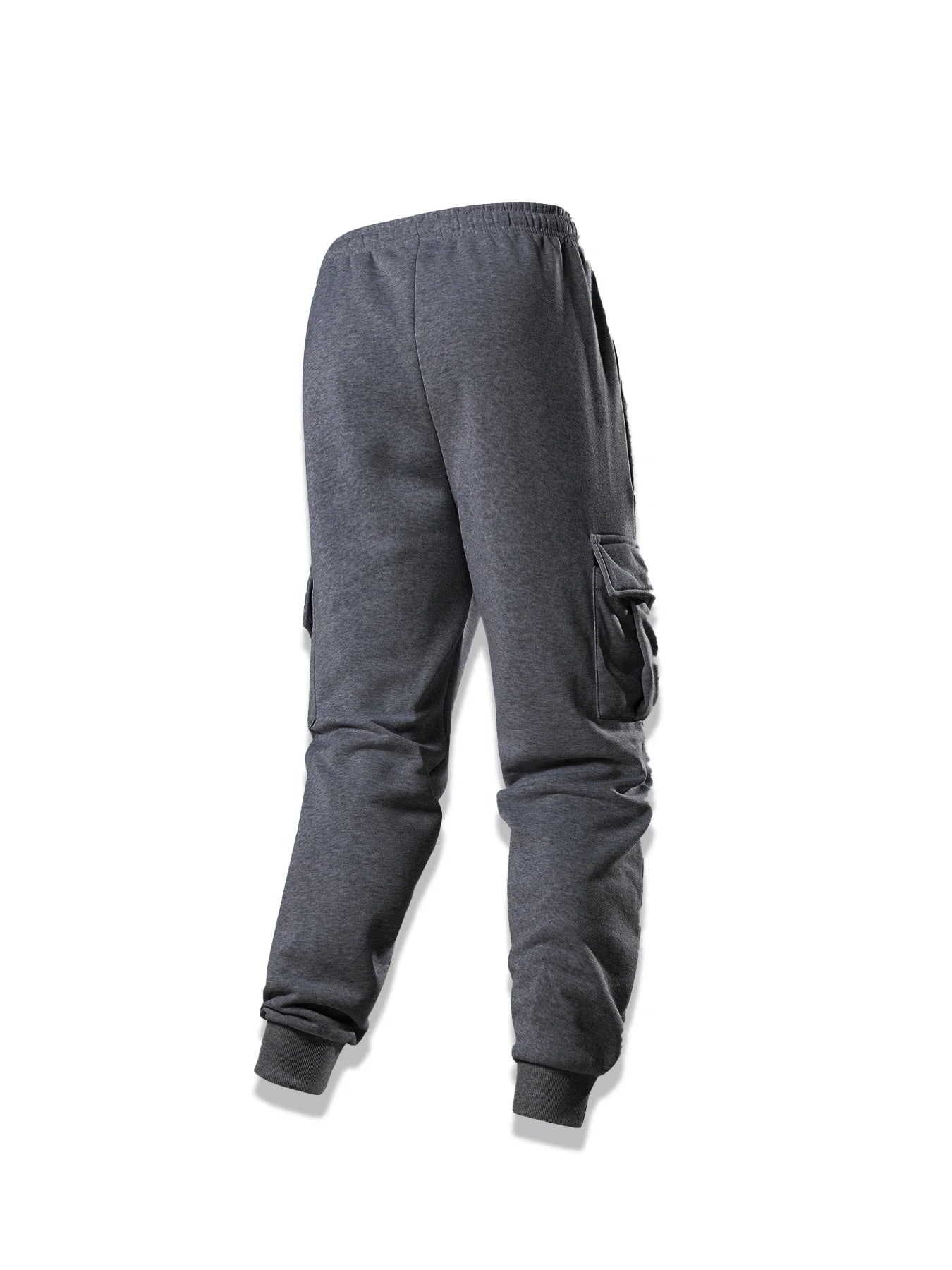 Spring Autumn Casual Sweatpants Men Drawstring Solid Color Cargo Pants Outdoor Running Pockets Trousers Male Daily Long Pants