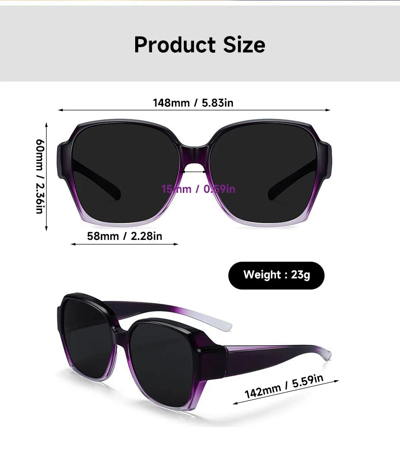 Polarized Sunglasses Can Cover Myopia Glasses Men's and Women's UV Protection to Make round Face Thin-Looked for Driving