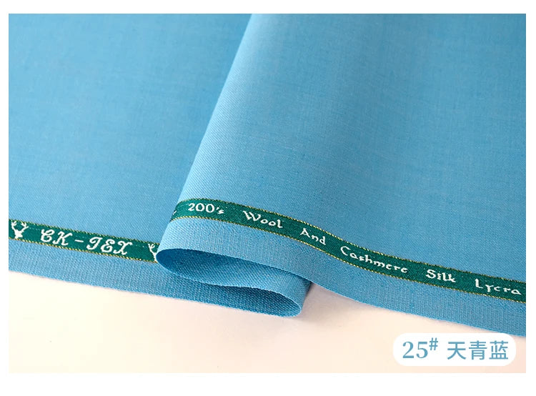 High Count 50% Worsted Wool Fabric For Suits Sewing Blazer Vest Pants Coat DIY High End 280g/m Serge Cloth Material 50X150cm