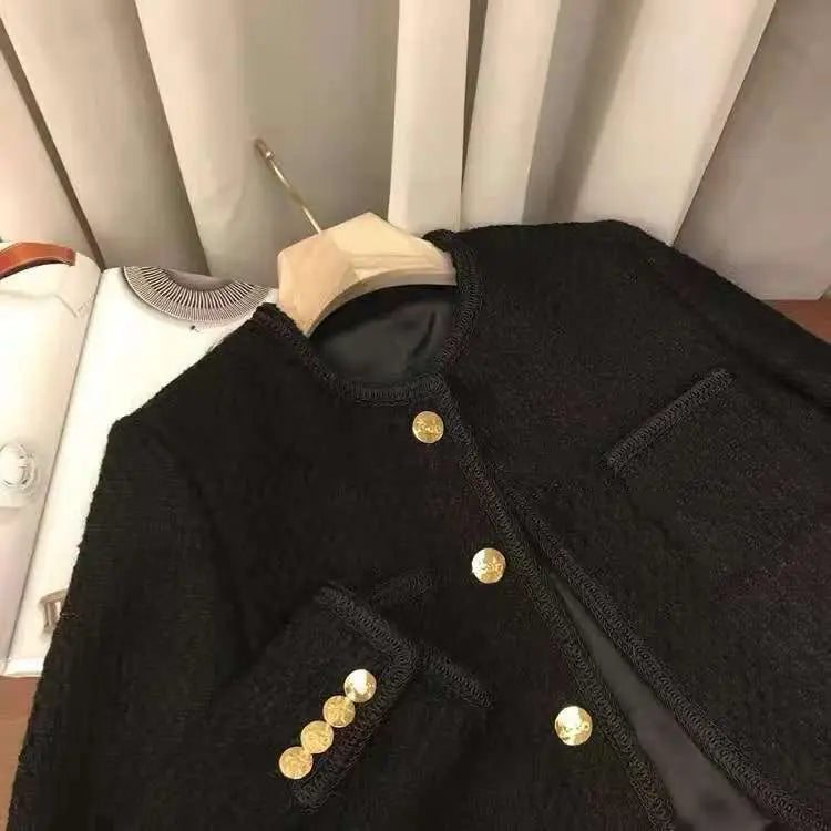 2025 New Early Spring Women's Tweed Suit Short Wool Coat Over Spring Autumn