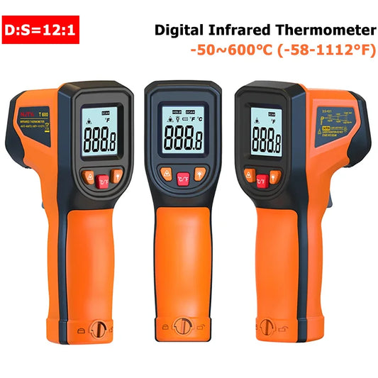 -50~600°C Digital Infrared Thermometer Laser Temperature Meter Non-contact Pyrometer Imager Hygrometer IR Sensor Termometro