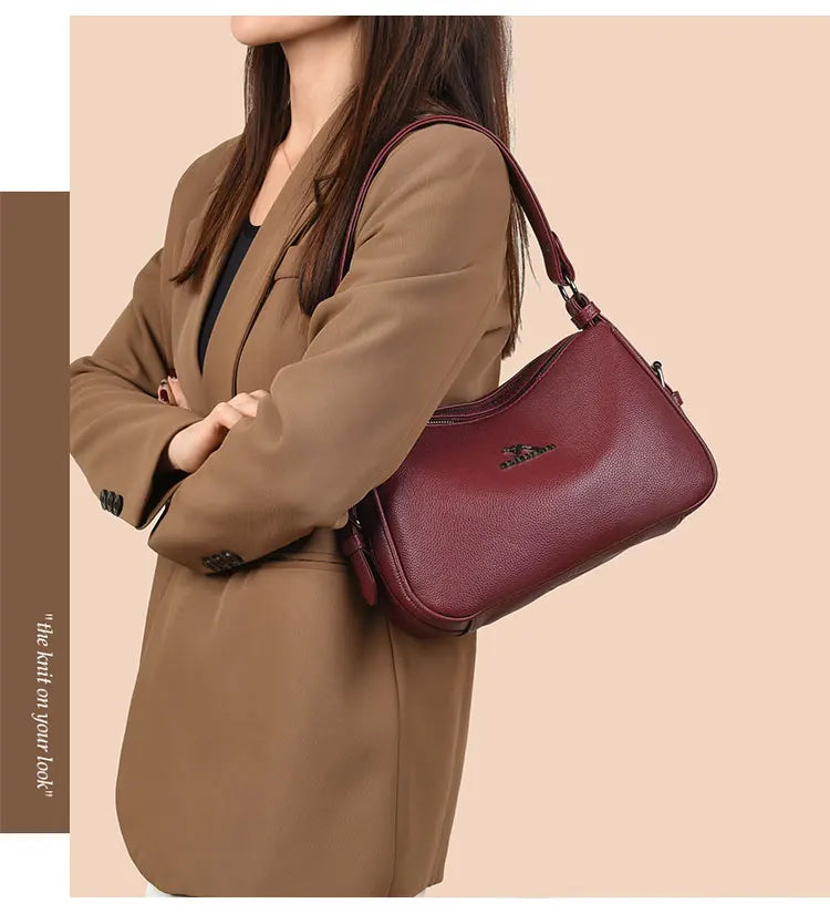 Women's Bags Vintage Genuine High quality PU Women's handbags Casual Ladies' Tote Bags, Soft and Large capacity Handbags wallet