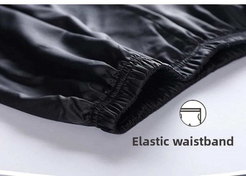 Ice Silk Sleep Pants Long Loose Fit Home Clothes for Men And Women plus Size Simulated Silk Single Piece Couple Home Pants