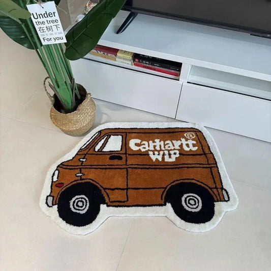VIKAMA Cartoon Car Children'S Carpet Absorbency Soft Bathroom Floor Mat Bedroom Bed Side Carpet Home Decoration