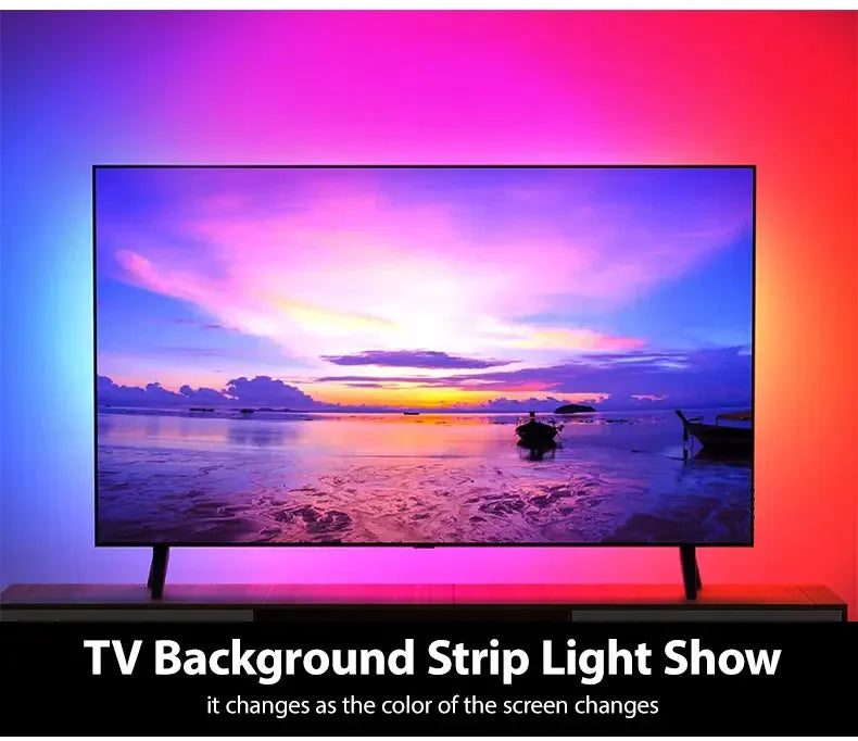 Immersive LED Strips TV PC Background Light RGBIC Dream Color Computer Screen Monitor Color Sync Smart Control Ambient Lamps