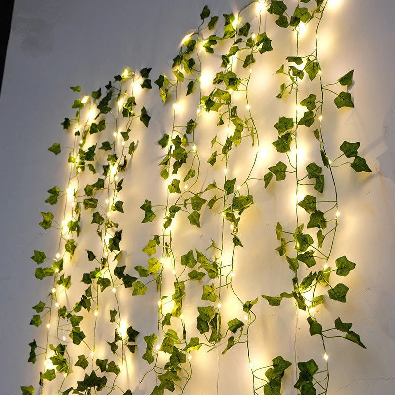 Ramadan Decoration 2025 LED String Lights 2M/5M/10M Maple Leaf Wedding Garland Christmas Fairy Light for Home Bedroom Wall Patio