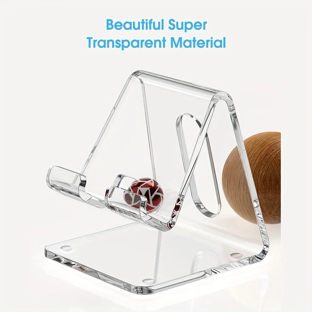 1pc Acrylic Transparent Phone Holder,All Smartphones 4-8 Inches, Desk, Office Supplies Accessories.