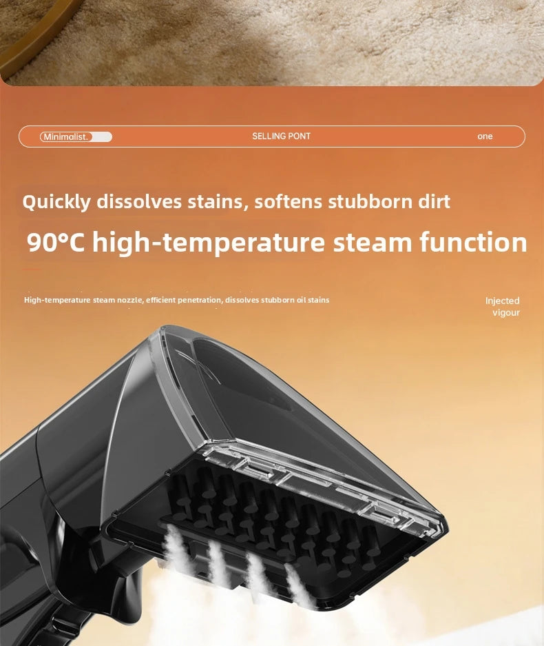 Handheld Fabric Steam Cleaner Multi-Purpose Upholstery Washer for Sofa, Curtain & Mattress 1500W High-Pressure Spray & Suction