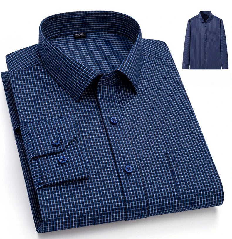New in shirt elegants cotton long-sleeve shirts for men slim fit Casual plain shirt plaid designer tops soft houndstooth clothes