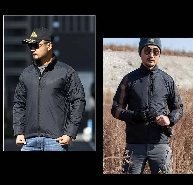Winter Jackets Men Parkas Warm Lightweight Portable Outerwear Tactics Jacket Heat Reflective Windproof Hiking Coat Windbreaker