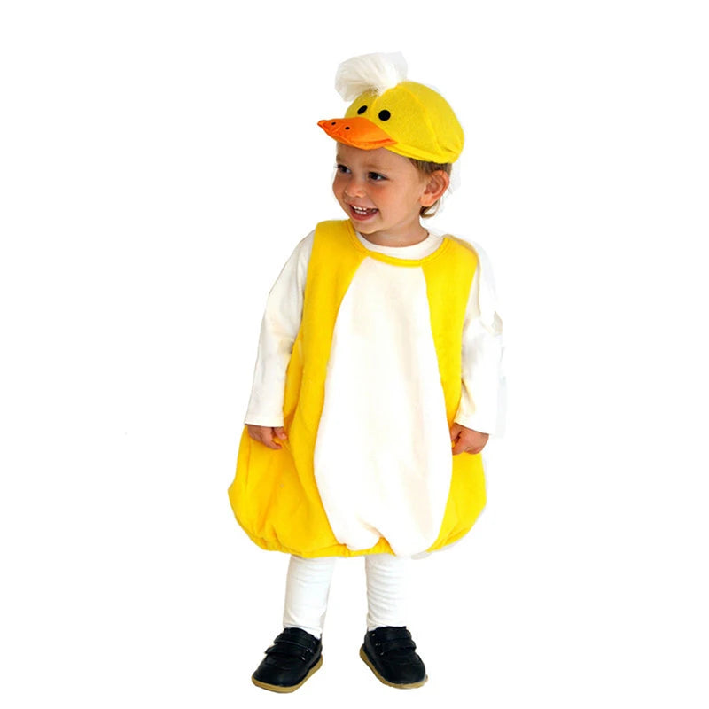 Children s Cute Duckling Costume for Halloween Dress Up Fun - Boys and Girls Yellow Duck Outfit for Role Play and Parties