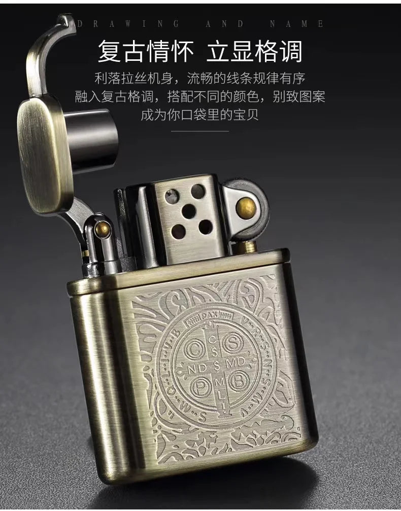 Zorro Lighter Retro Grinding Wheel Metal Constantine Flint Antique Series Lighter Various Patterns Men's Gifts
