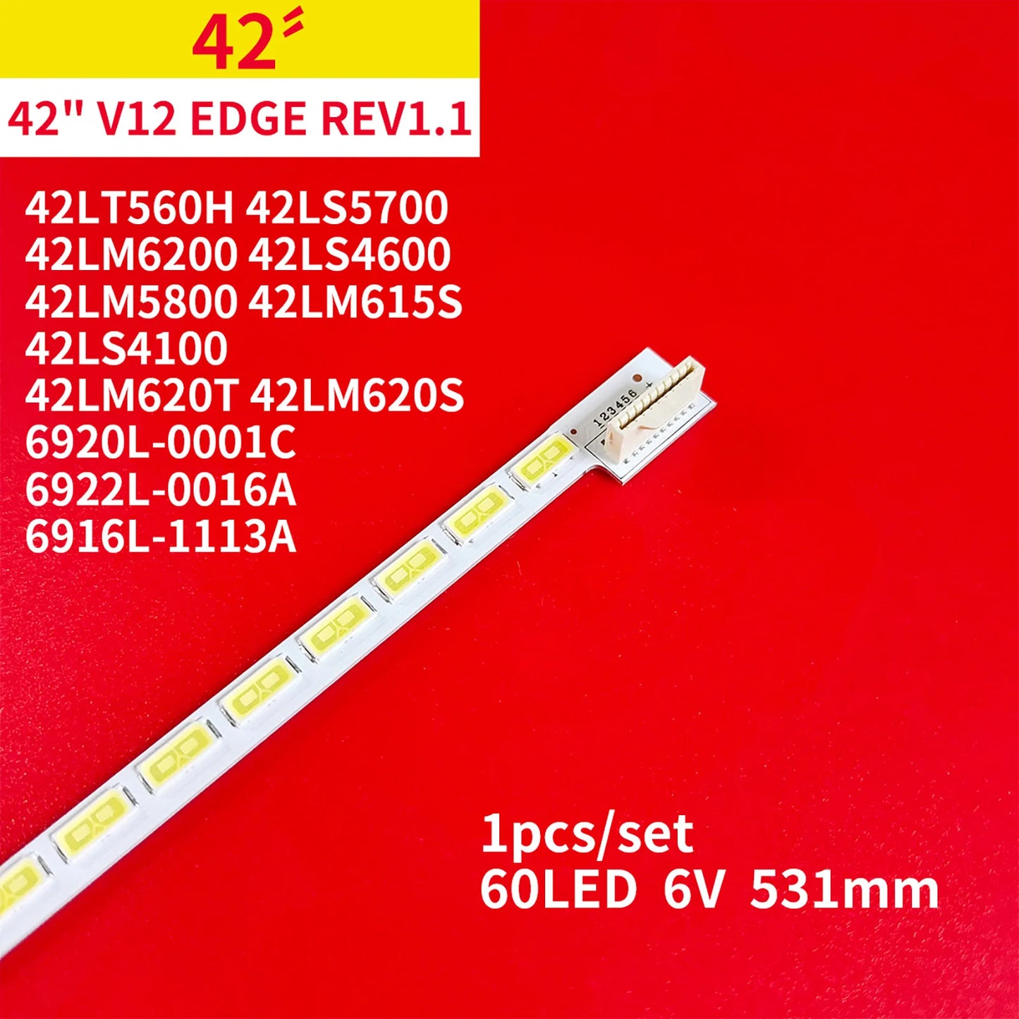 New LED Strip 42" V12 Edge REV1.1 6920L-0001C 6922L-0016A 6916L1113A 42LS4100 42LM620T 42LM6200 42LM620S 42LM615S