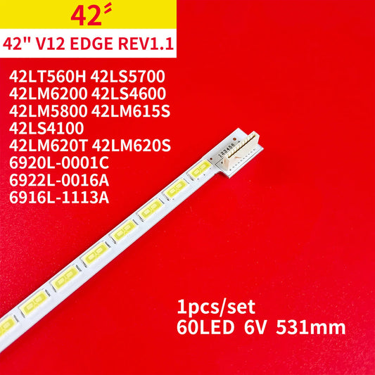 New LED Strip 42" V12 Edge REV1.1 6920L-0001C 6922L-0016A 6916L1113A 42LS4100 42LM620T 42LM6200 42LM620S 42LM615S
