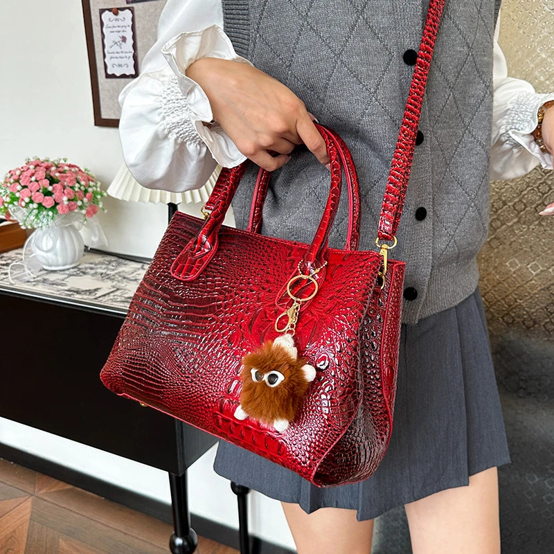 Ladies Quality Leather Shoulder Bags for Women 2026 Luxury Designer Handbags Classic Female Commute Fashion Large Capacity Tote