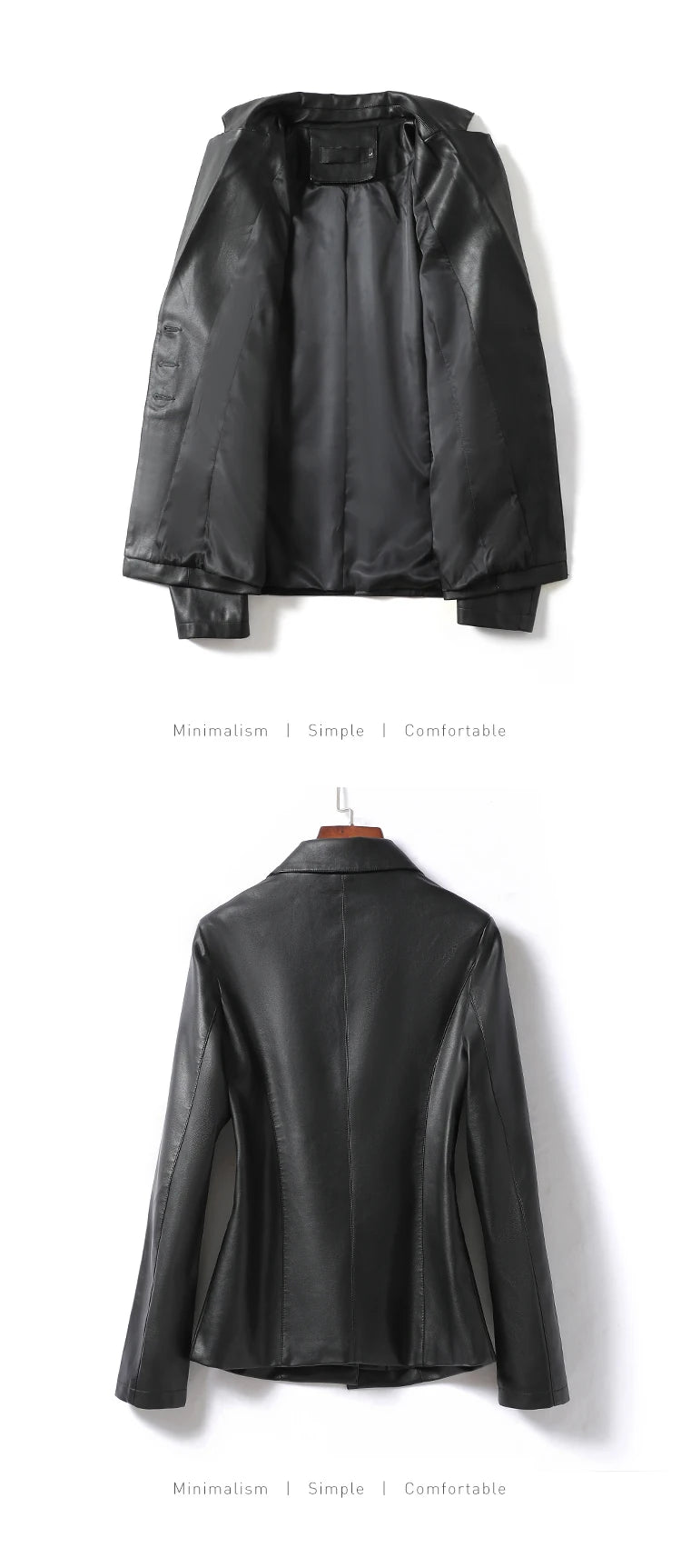 2024 New Women's Sheepskin Leather Jackets Fashion Lapel Collar Single-breasted Office Ladies Slim Casual Short Blazer Coats