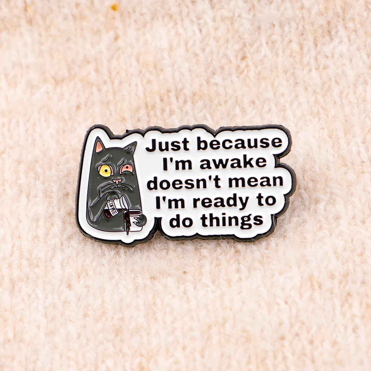 Autism Quotes Enamel Pins ADHD Brooches Black Cat Badge Lapel Pin For Backpack Clothes Accessories Medical Jewelry Birthday Gift