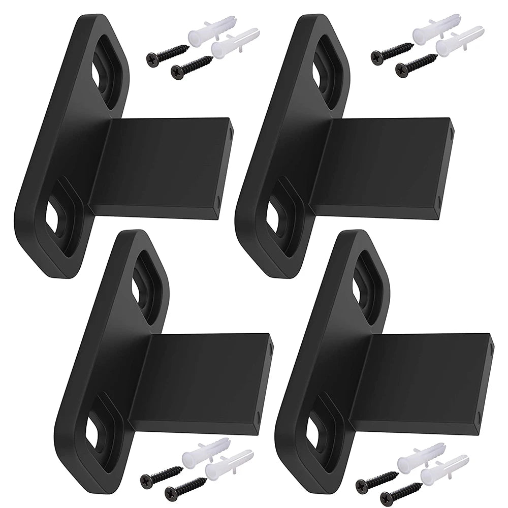 4 Pcs Barn Door Guide Adjustable Parts Sliding Floor Carbon Steel Anti Swinging Barn Door Guides Black Stabilize Barn Door