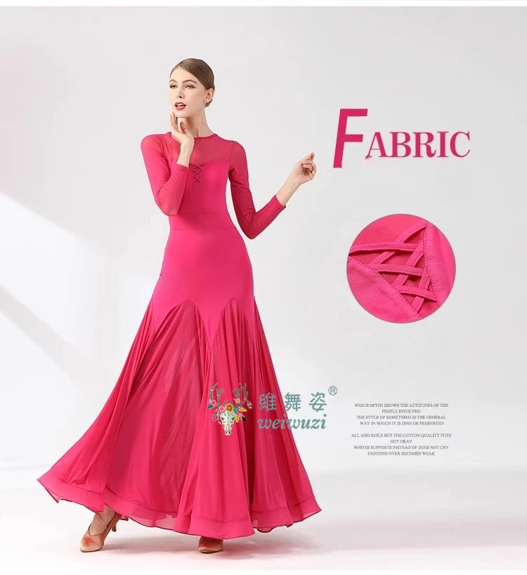 Ballroom Dance Performance Dresses Women Simple Style Waltz Dancing Wear Adult Elegant Ballroom Competition Social Dancing Dress